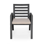 LeisureMod Chelsea Set of 2 Patio Dining Armchair in Aluminum with Cushions for Porch Backyard Pool Garden - 34.84