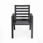 LeisureMod Chelsea Set of 2 Patio Dining Armchair in Aluminum with Cushions for Porch Backyard Pool Garden - 34.84
