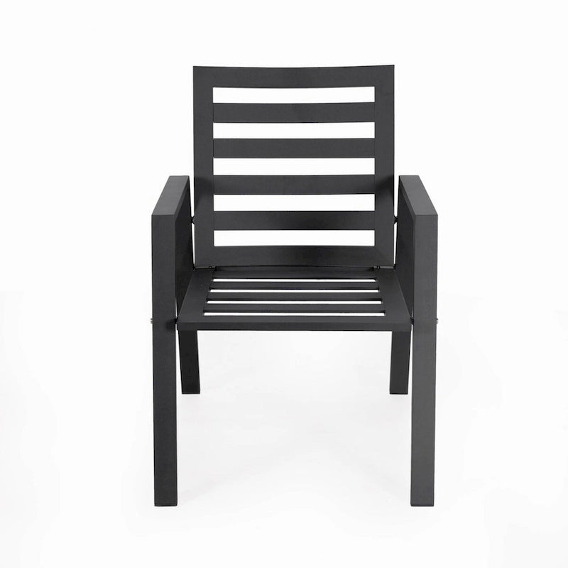 LeisureMod Chelsea Set of 2 Patio Dining Armchair in Aluminum with Cushions for Porch Backyard Pool Garden - 34.84