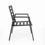 LeisureMod Chelsea Set of 2 Patio Dining Armchair in Aluminum with Cushions for Porch Backyard Pool Garden - 34.84