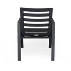 LeisureMod Chelsea Set of 2 Patio Dining Armchair in Aluminum with Cushions for Porch Backyard Pool Garden - 34.84
