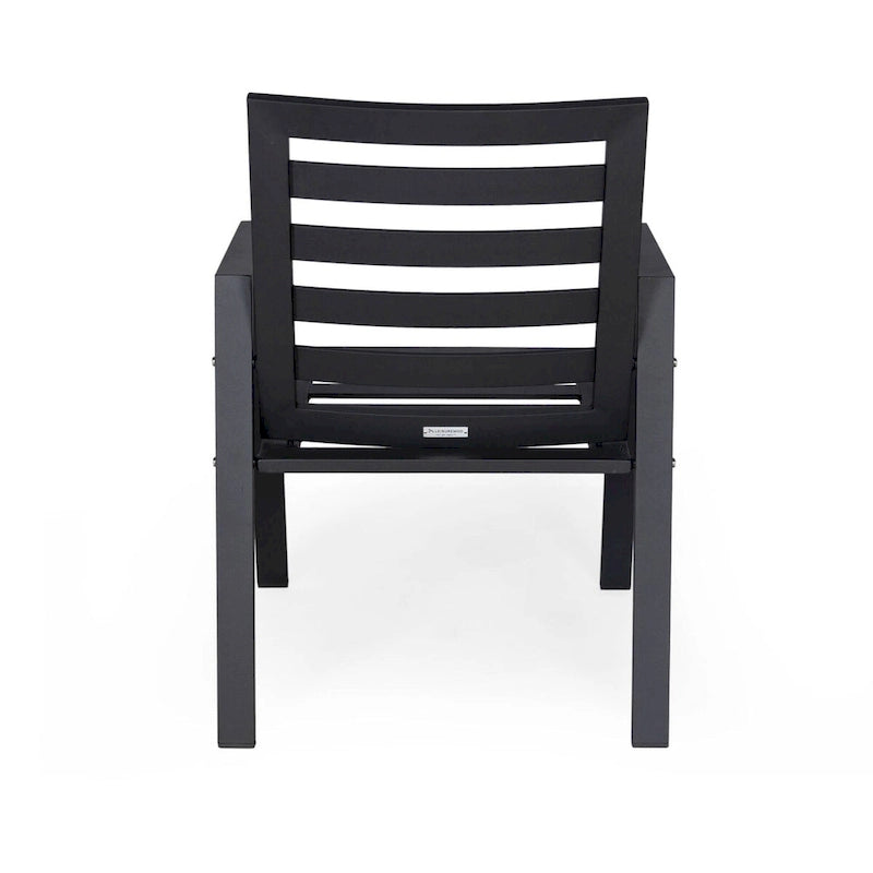LeisureMod Chelsea Set of 2 Patio Dining Armchair in Aluminum with Cushions for Porch Backyard Pool Garden - 34.84