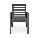 LeisureMod Chelsea Set of 2 Patio Dining Armchair in Aluminum with Cushions for Porch Backyard Pool Garden - 34.84