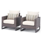 Milea 2 Piece Sunbrella Outdoor Patio Club Chairs - 32 W x 35 D x 31 H
