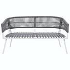 4-Piece Boho Rope Patio Furniture: Outdoor Seating with Acacia Wood Table, Thick Cushions