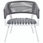 4-Piece Boho Rope Patio Furniture: Outdoor Seating with Acacia Wood Table, Thick Cushions