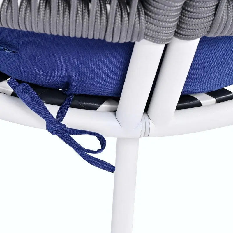 4-Piece Boho Rope Patio Furniture: Outdoor Seating with Acacia Wood Table, Thick Cushions