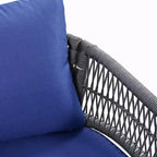 4-Piece Boho Rope Patio Furniture: Outdoor Seating with Acacia Wood Table, Thick Cushions
