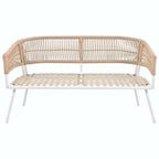 4-Piece Boho Rope Patio Furniture: Outdoor Seating with Acacia Wood Table, Thick Cushions