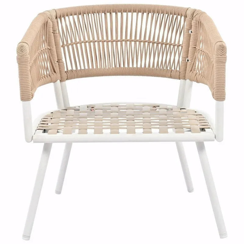 4-Piece Boho Rope Patio Furniture: Outdoor Seating with Acacia Wood Table, Thick Cushions