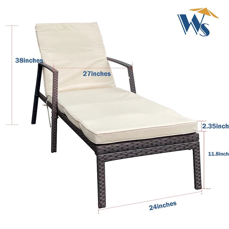 Outdoor Patio Lounge Chairs Rattan Wicker Patio Chaise Lounges Chair