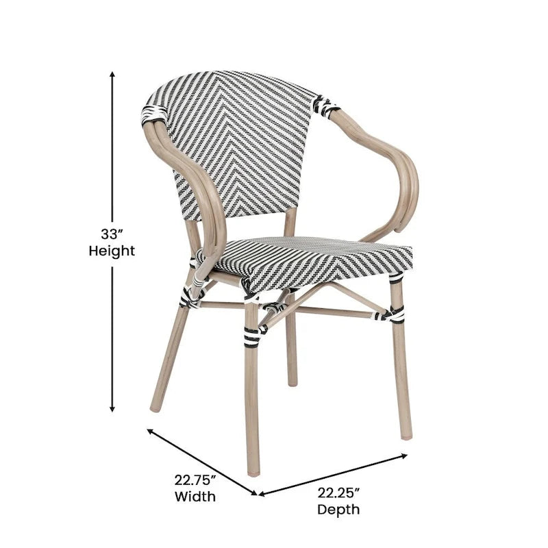 Stacking Bistro Chairs with Metal Frames