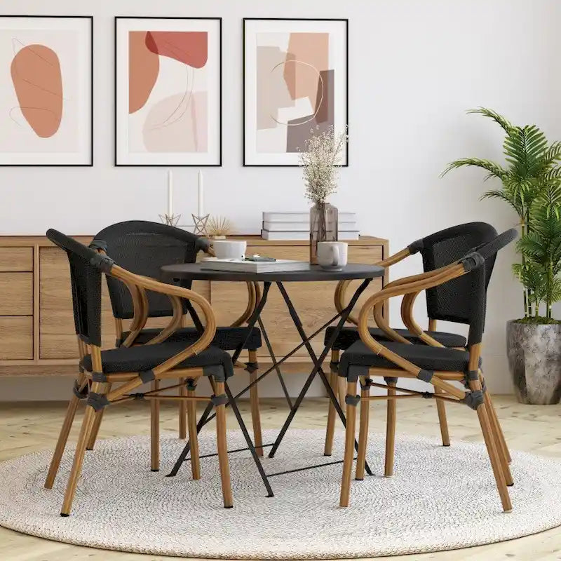 Stacking Bistro Chairs with Metal Frames