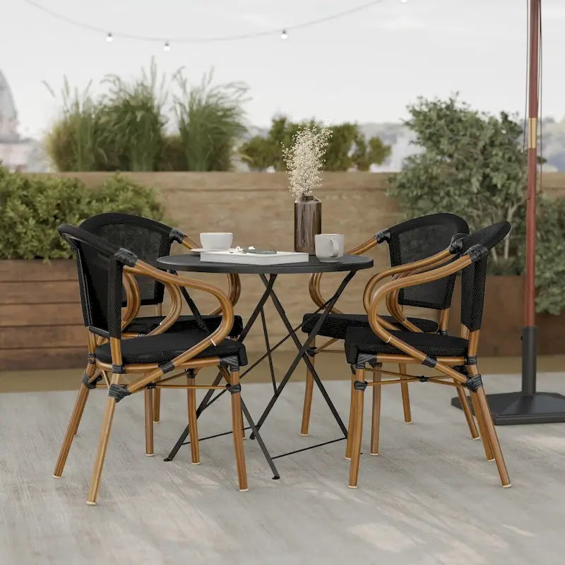 Stacking Bistro Chairs with Metal Frames