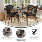 Stacking Bistro Chairs with Metal Frames