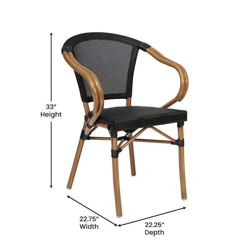 Stacking Bistro Chairs with Metal Frames