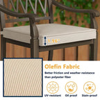 Patio Cast Aluminum Lattice Dining Chairs with Cushions (Set of 4)