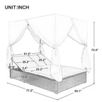 Adjustable Outdoor Patio Wicker Sunbed Daybed w/Cushions,Canopy