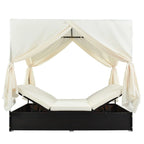 Adjustable Outdoor Patio Wicker Sunbed Daybed w/Cushions,Canopy
