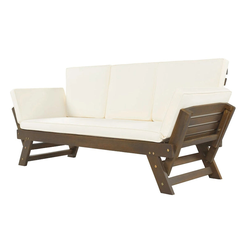 Nestfair Outdoor Adjustable Daybed Sofa Chaise Lounge with Cushions - N/A