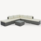 Stylish 8-Piece Outdoor Patio Furniture Set with Tempered Glass Table