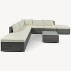 Stylish 8-Piece Outdoor Patio Furniture Set with Tempered Glass Table