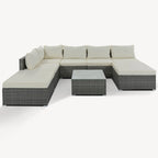 Stylish 8-Piece Outdoor Patio Furniture Set with Tempered Glass Table