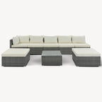 Stylish 8-Piece Outdoor Patio Furniture Set with Tempered Glass Table