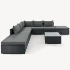 Stylish 8-Piece Outdoor Patio Furniture Set with Tempered Glass Table