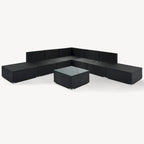 Stylish 8-Piece Outdoor Patio Furniture Set with Tempered Glass Table