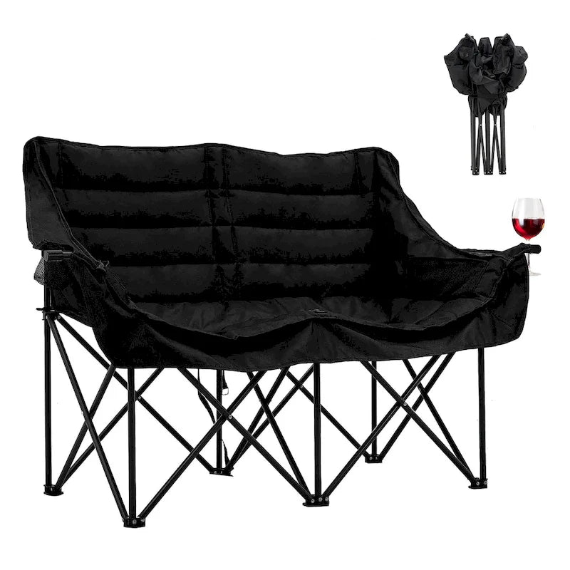 DoCred Oversized 2 Person Folding Fully Padded Camping Chair
