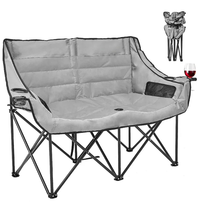 DoCred Oversized 2 Person Folding Fully Padded Camping Chair