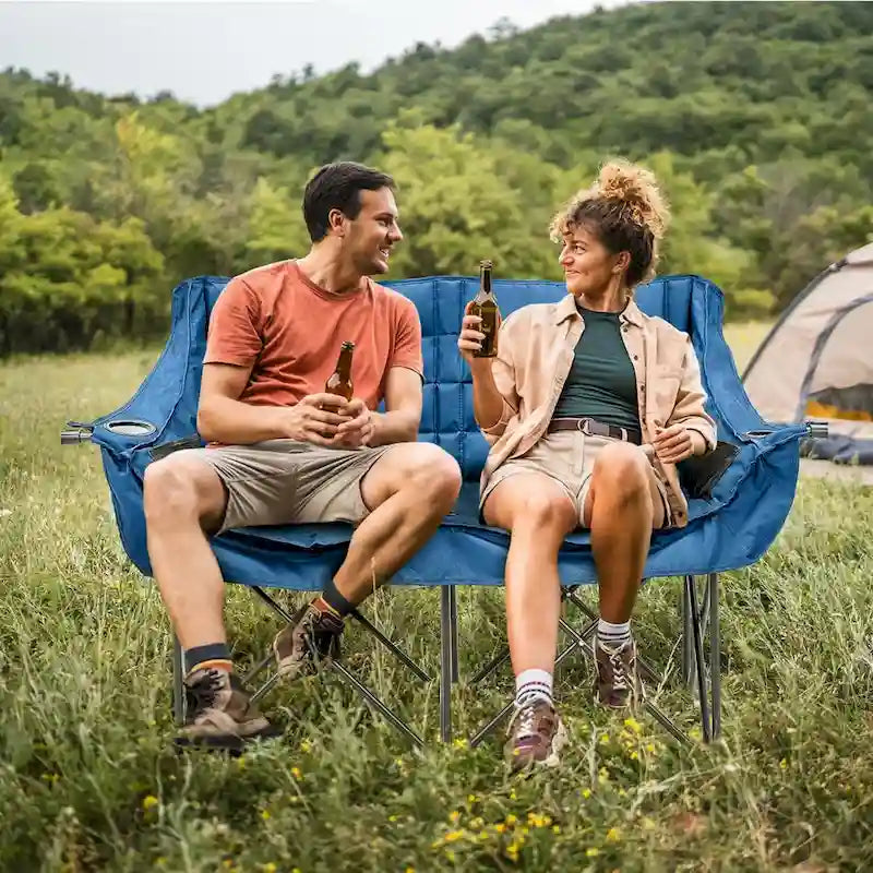 DoCred Oversized 2 Person Folding Fully Padded Camping Chair