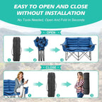 DoCred Oversized 2 Person Folding Fully Padded Camping Chair
