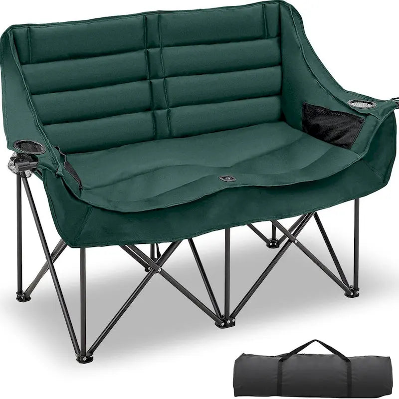 DoCred Oversized 2 Person Folding Fully Padded Camping Chair