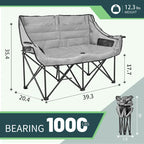 DoCred Oversized 2 Person Folding Fully Padded Camping Chair