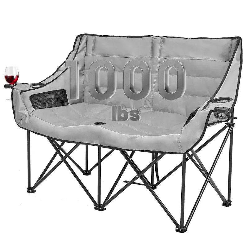 DoCred Oversized 2 Person Folding Fully Padded Camping Chair
