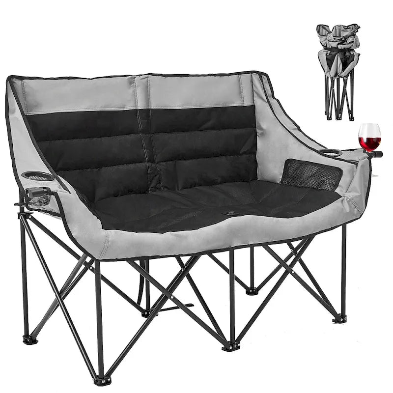 DoCred Oversized 2 Person Folding Fully Padded Camping Chair