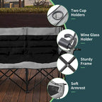 DoCred Oversized 2 Person Folding Fully Padded Camping Chair