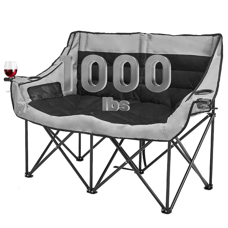 DoCred Oversized 2 Person Folding Fully Padded Camping Chair