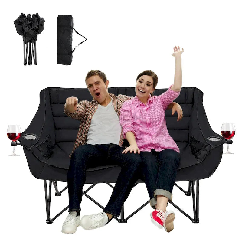 DoCred Oversized 2 Person Folding Fully Padded Camping Chair
