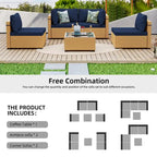 Patio Watcher 5-Pieces Yellow Rattan Conversation Set with Cusions for Outdoors