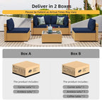 Patio Watcher 5-Pieces Yellow Rattan Conversation Set with Cusions for Outdoors