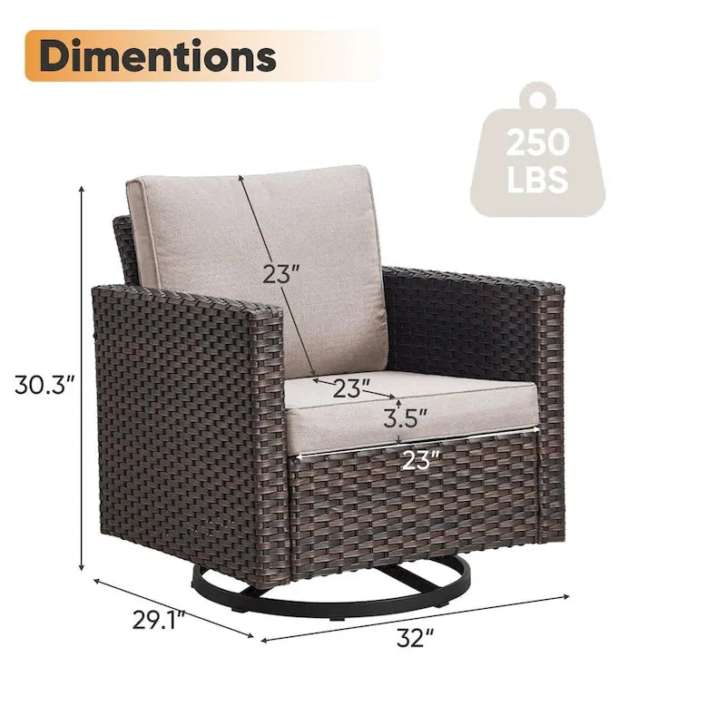Outdoor Swivel Chairs with Sectional Sofa Table