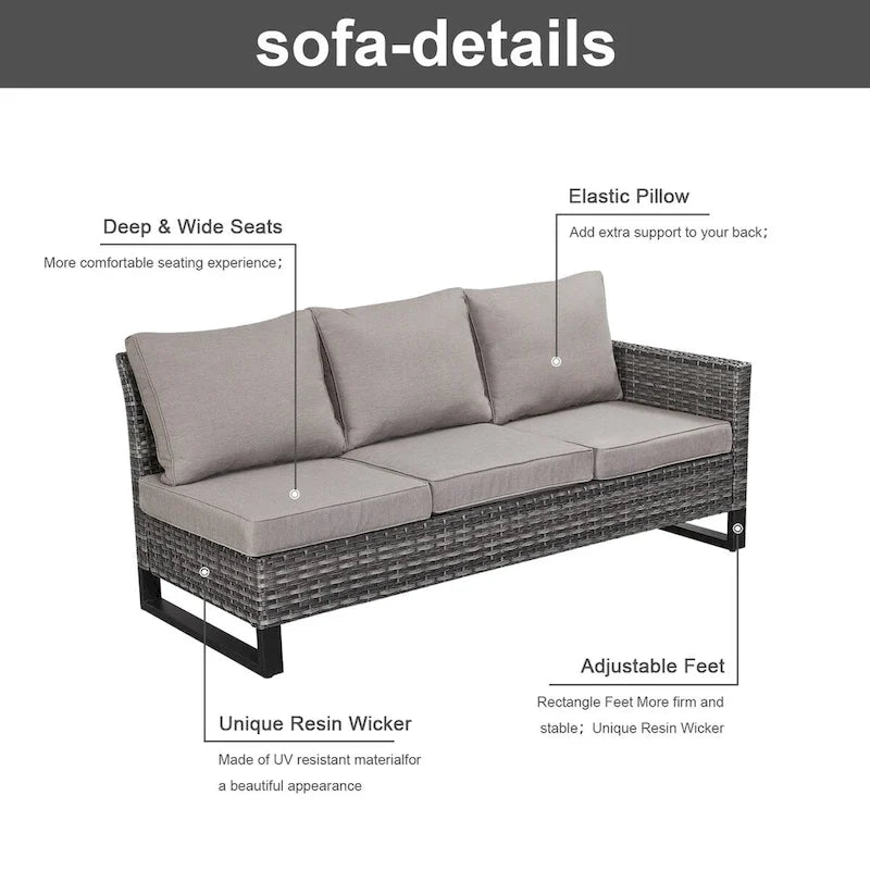 Outdoor Swivel Chairs with Sectional Sofa Table