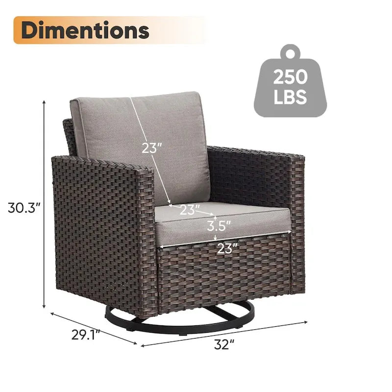 Outdoor Swivel Chairs with Sectional Sofa Table