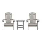 Set of 2 Indoor/Outdoor Folding Adirondack Chairs with Side Table