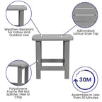 Set of 2 Indoor/Outdoor Folding Adirondack Chairs with Side Table