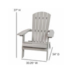 Set of 2 Indoor/Outdoor Folding Adirondack Chairs with Side Table