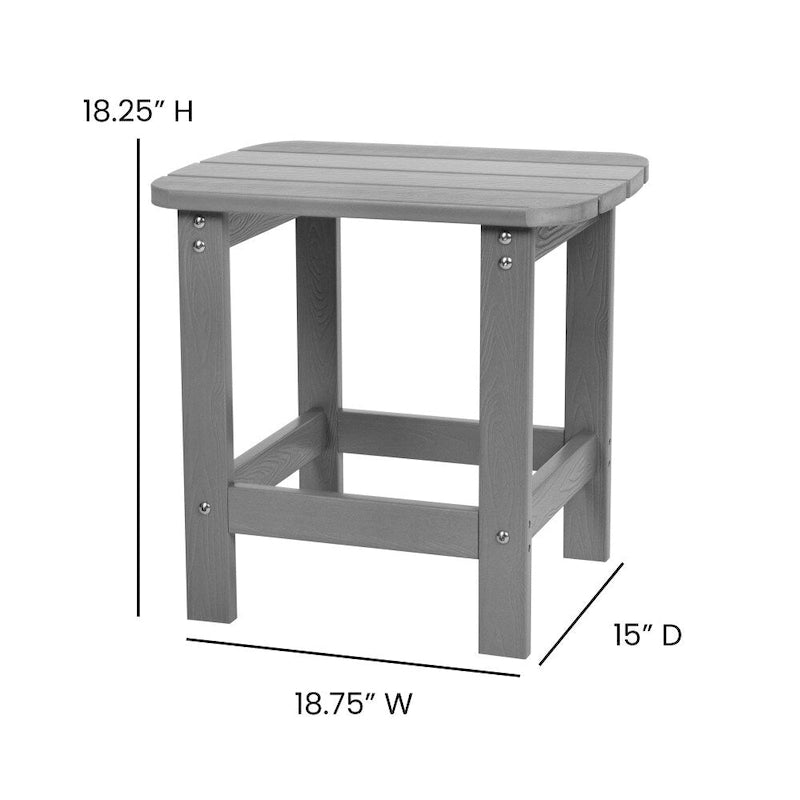 Set of 2 Indoor/Outdoor Folding Adirondack Chairs with Side Table